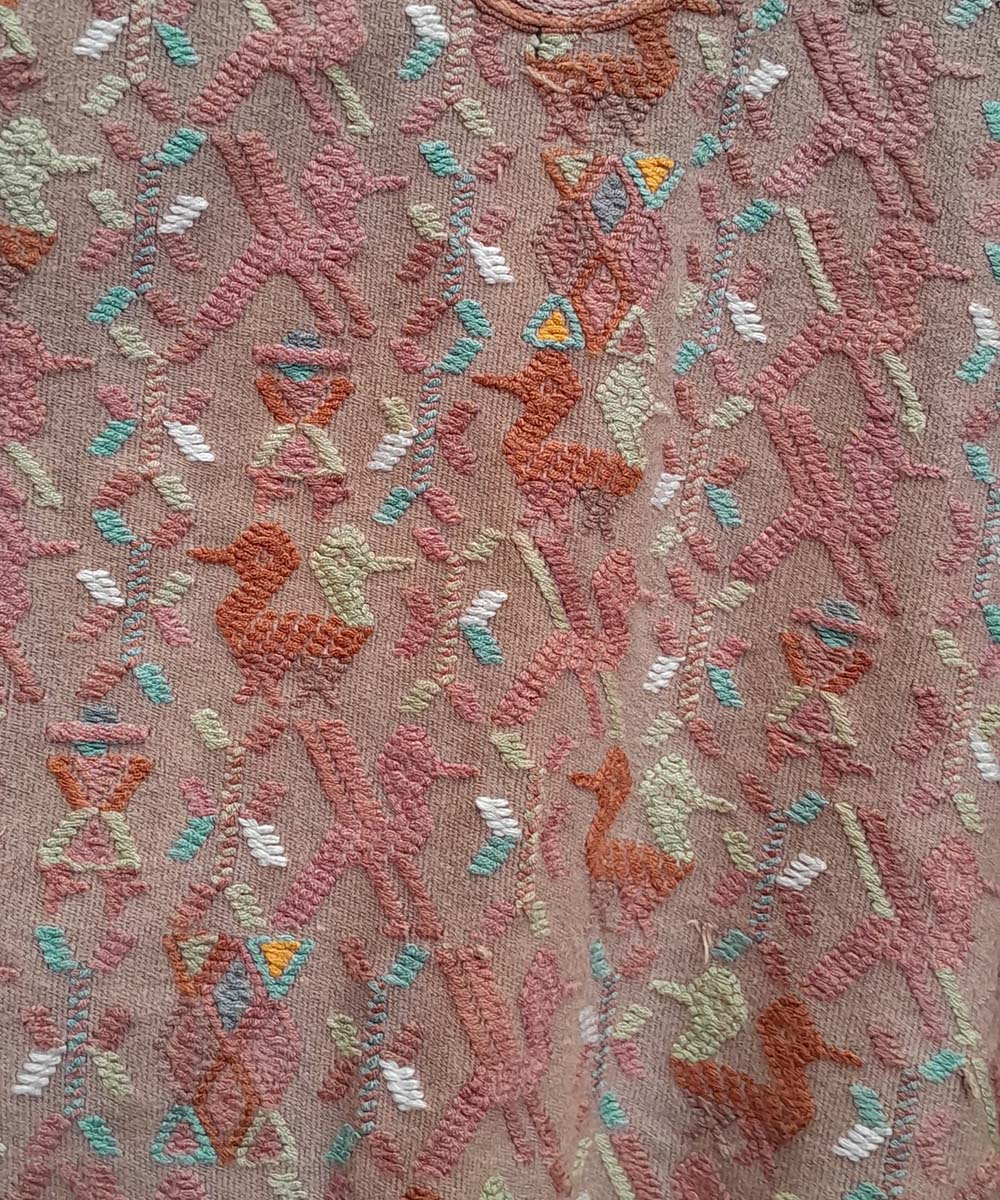 Biscuit and coral Nebaj huipil