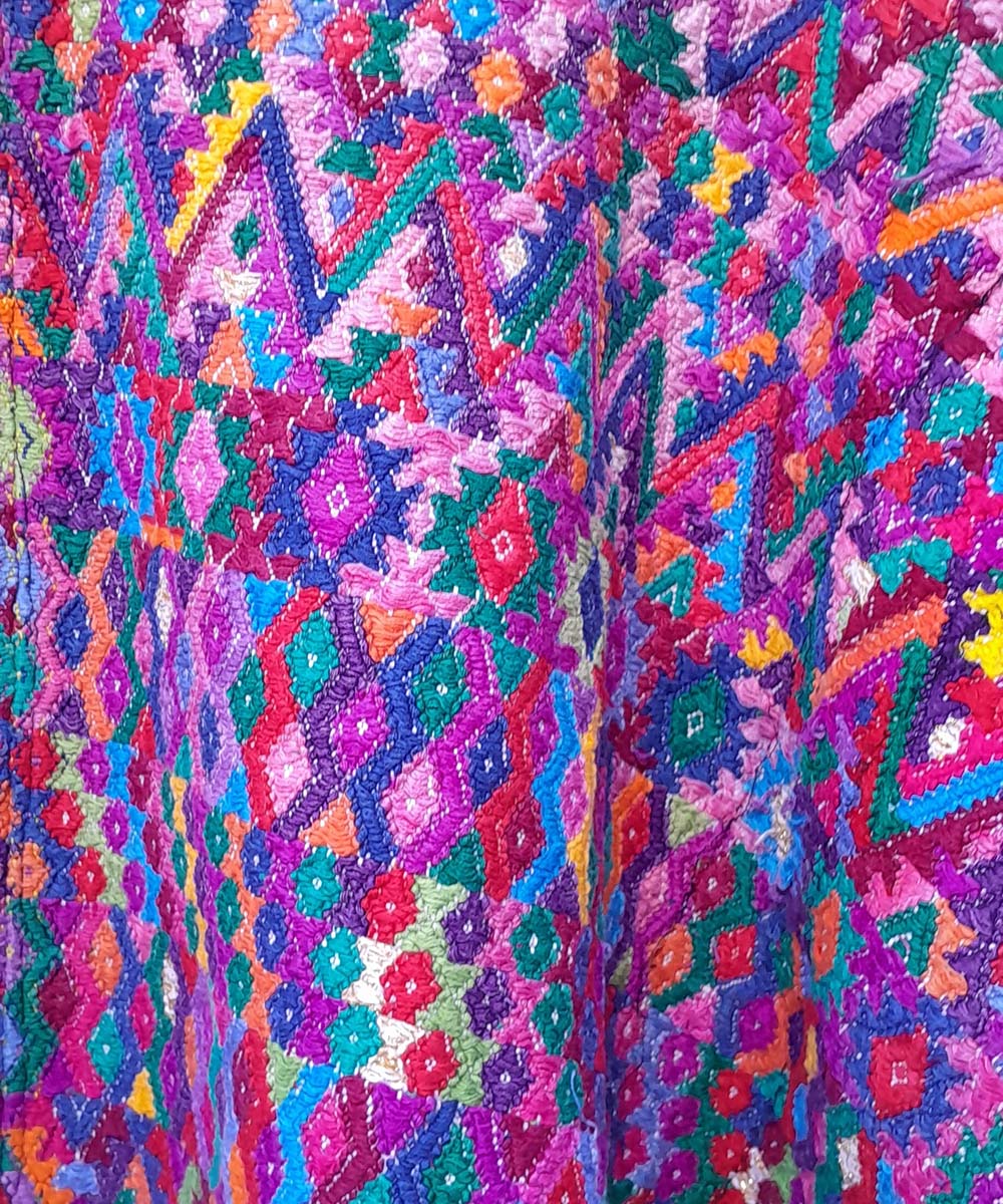 Purple zigzag huipil