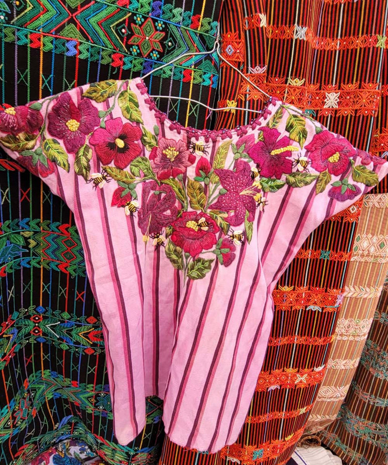 Pretty pink Santiago huipil