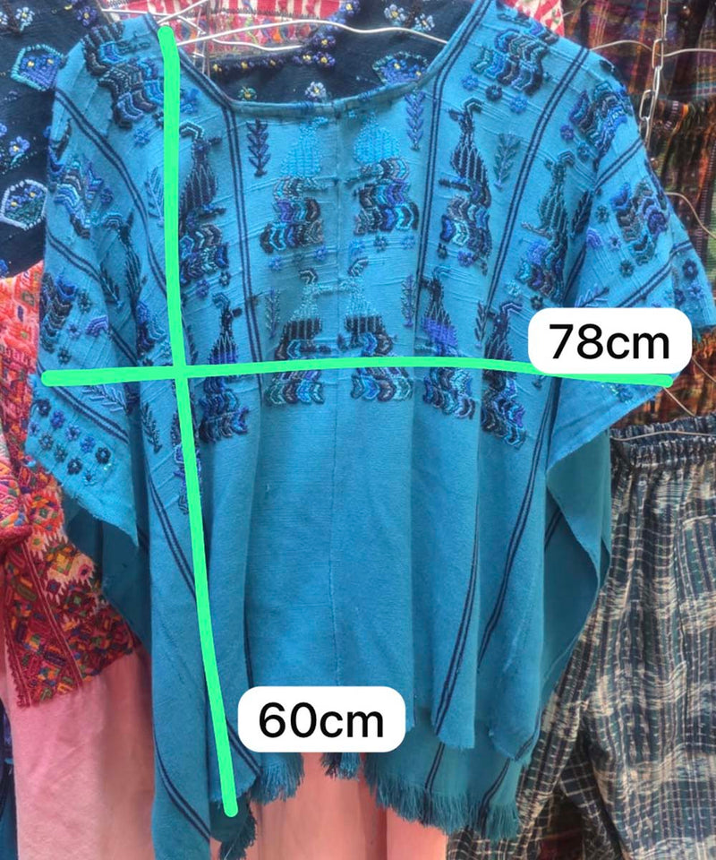 Bright blue San Lucas Toliman huipil