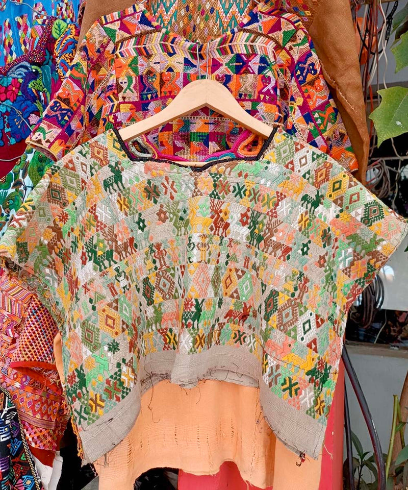 Earthy coloured Coban huipil