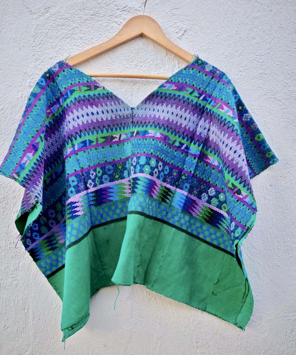 Blue and green Comalapa huipil