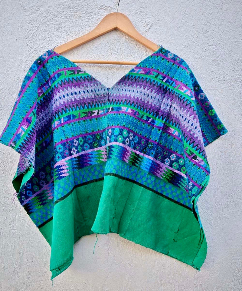 Blue and green Comalapa huipil