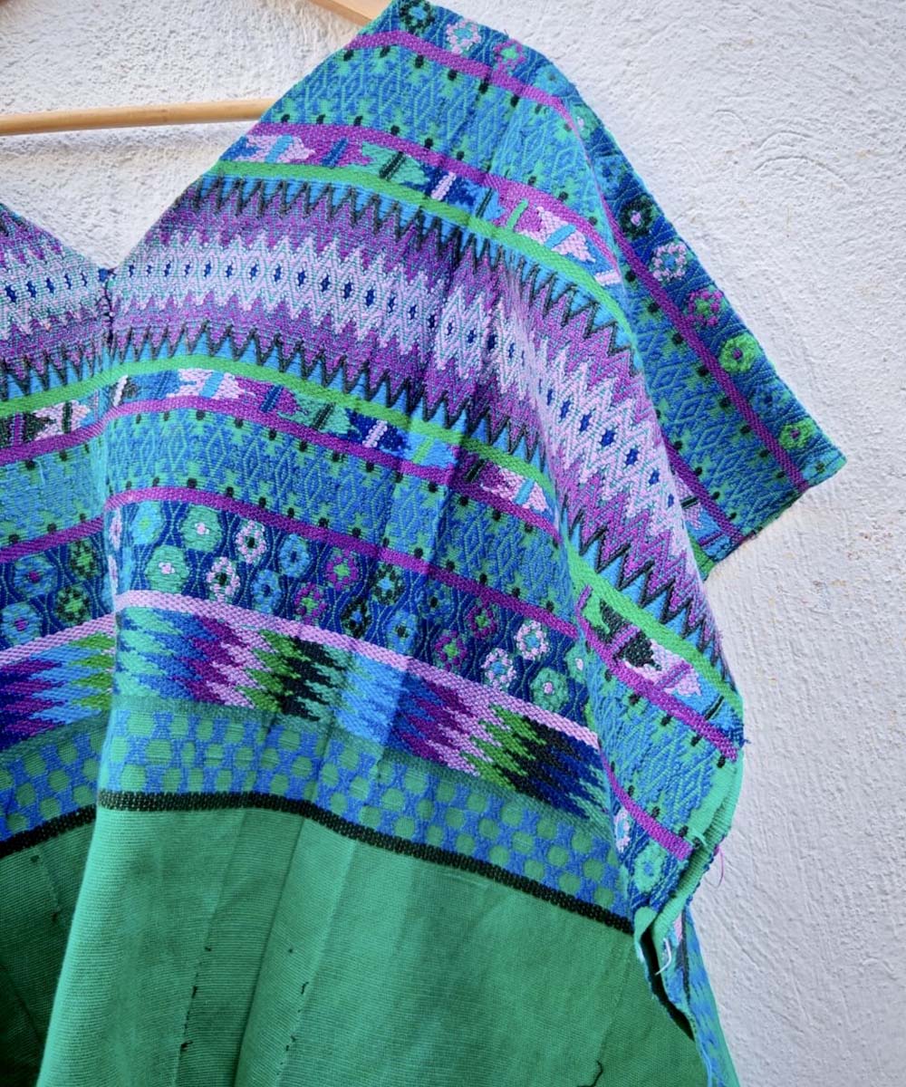 Blue and green Comalapa huipil