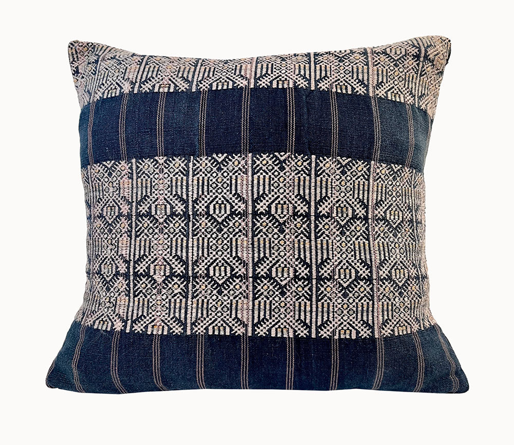 Embroidered Vintage textile huipil cushion