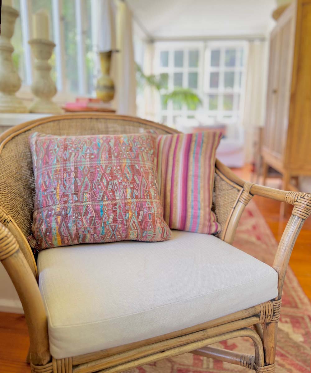 Warm Pink Nebaj Tzute Pillow
