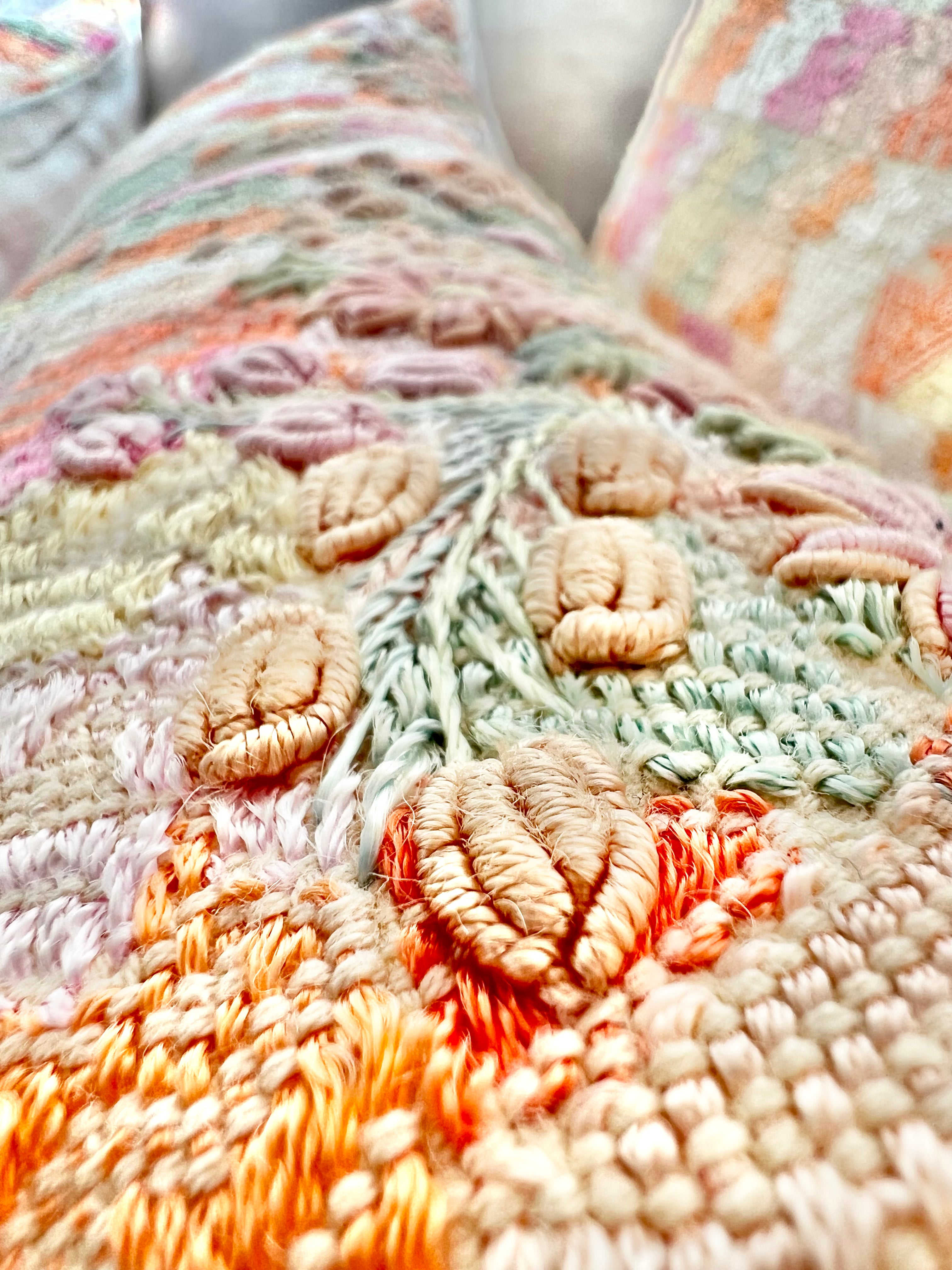 Pillow made from vintage Guatemalan huipil textiles