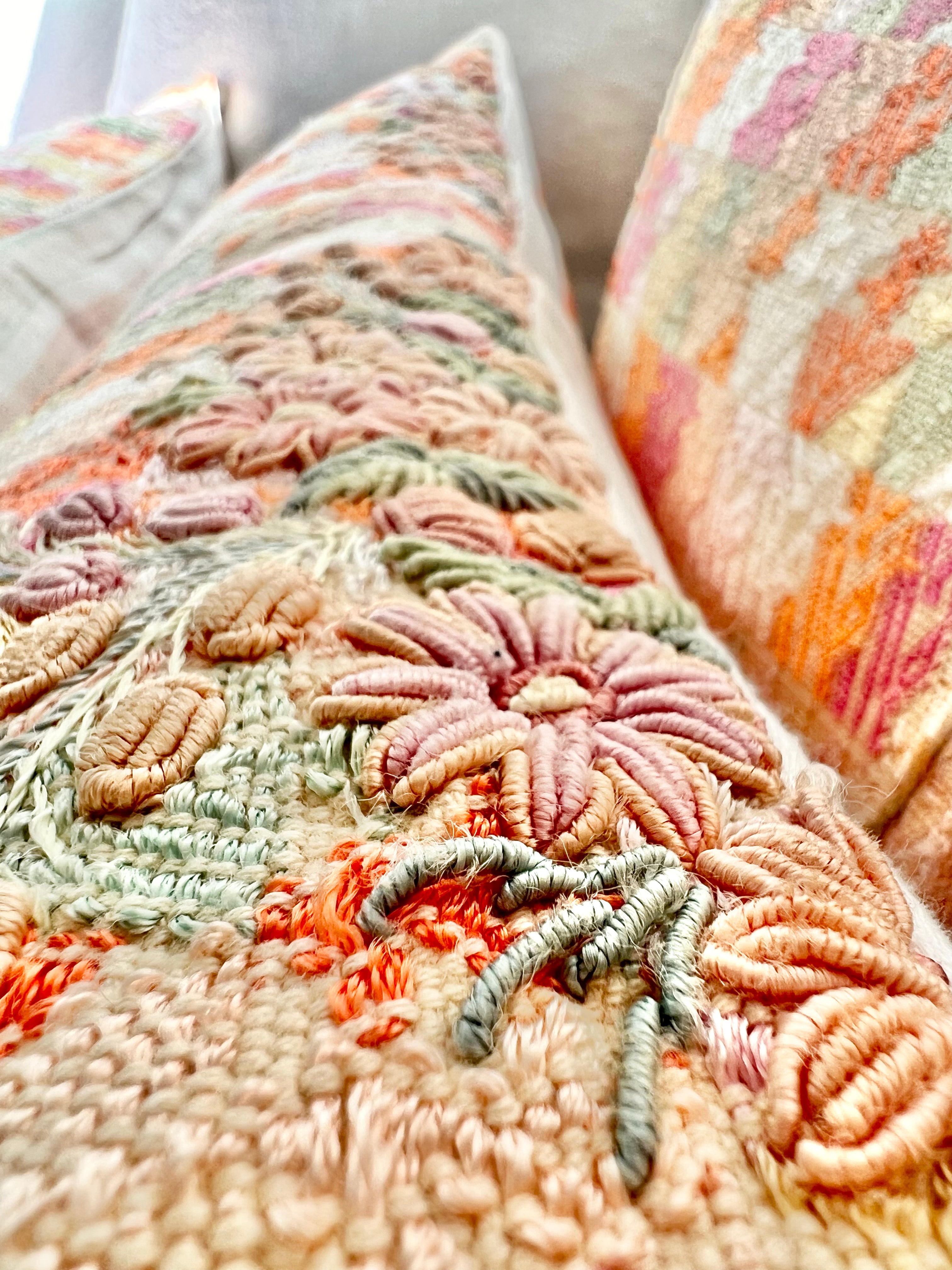 Pillow made from vintage Guatemalan huipil textiles