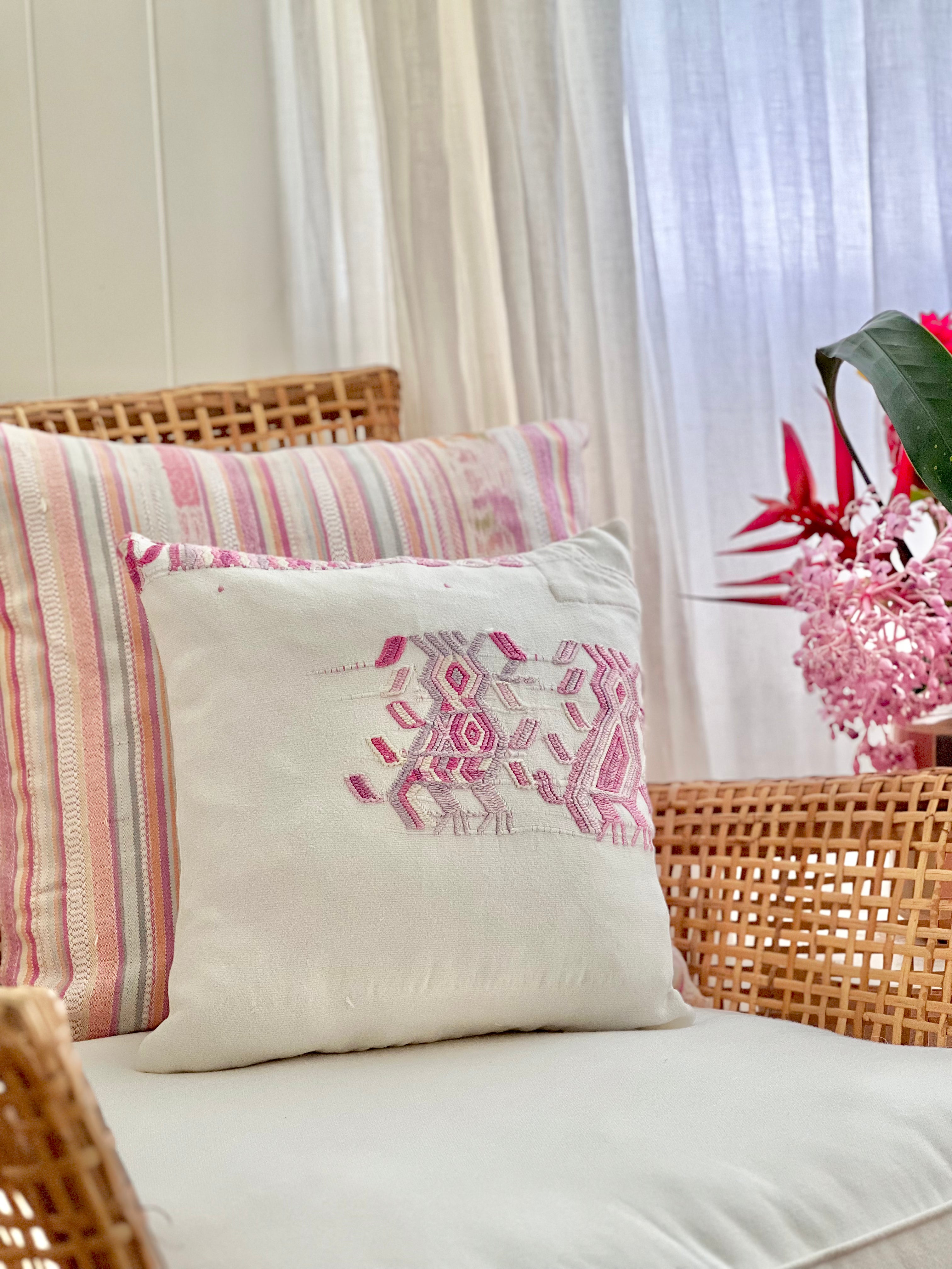 Pink and White Chajul pillow