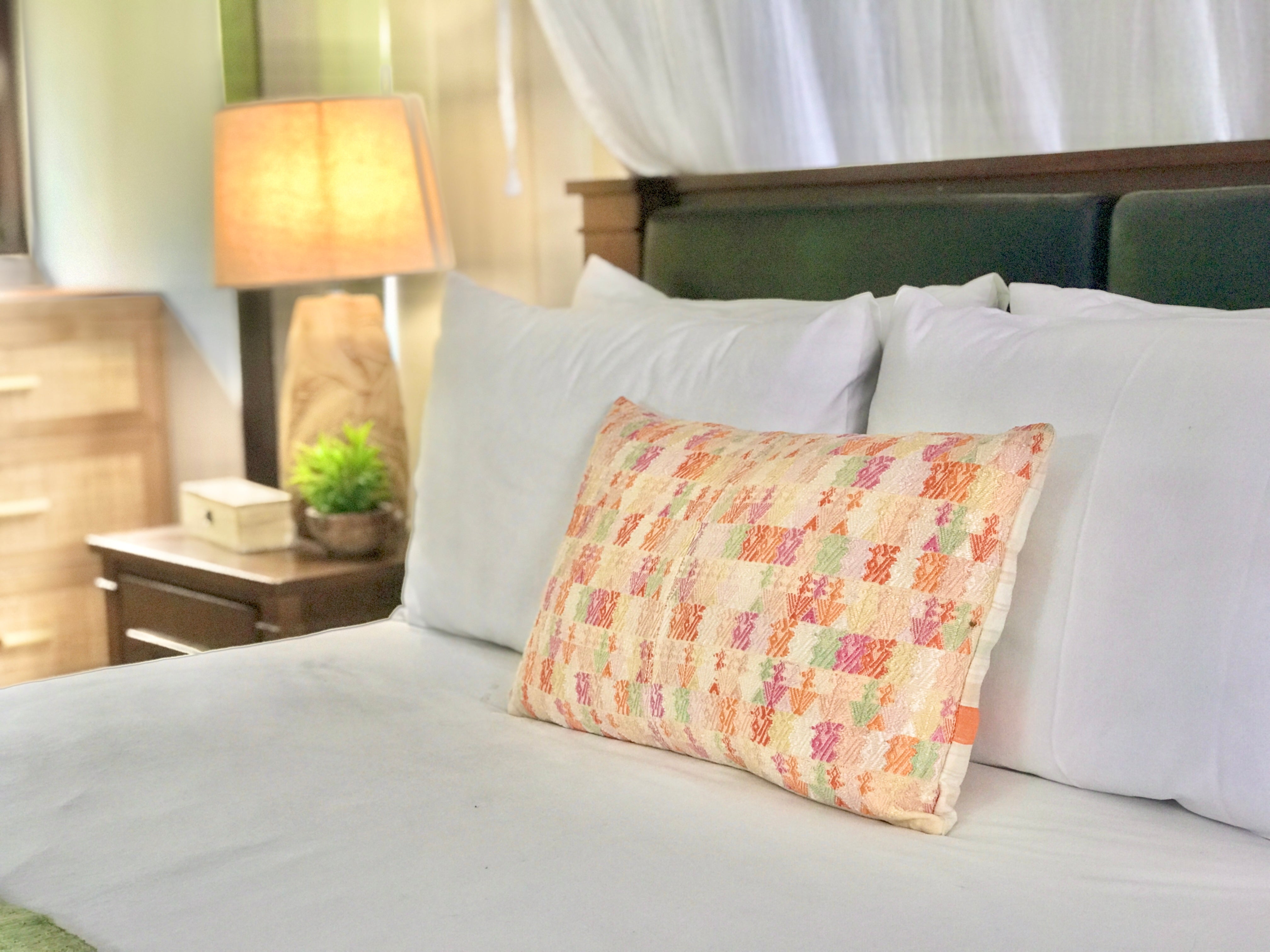 Pillow made from vintage Guatemalan huipil textiles