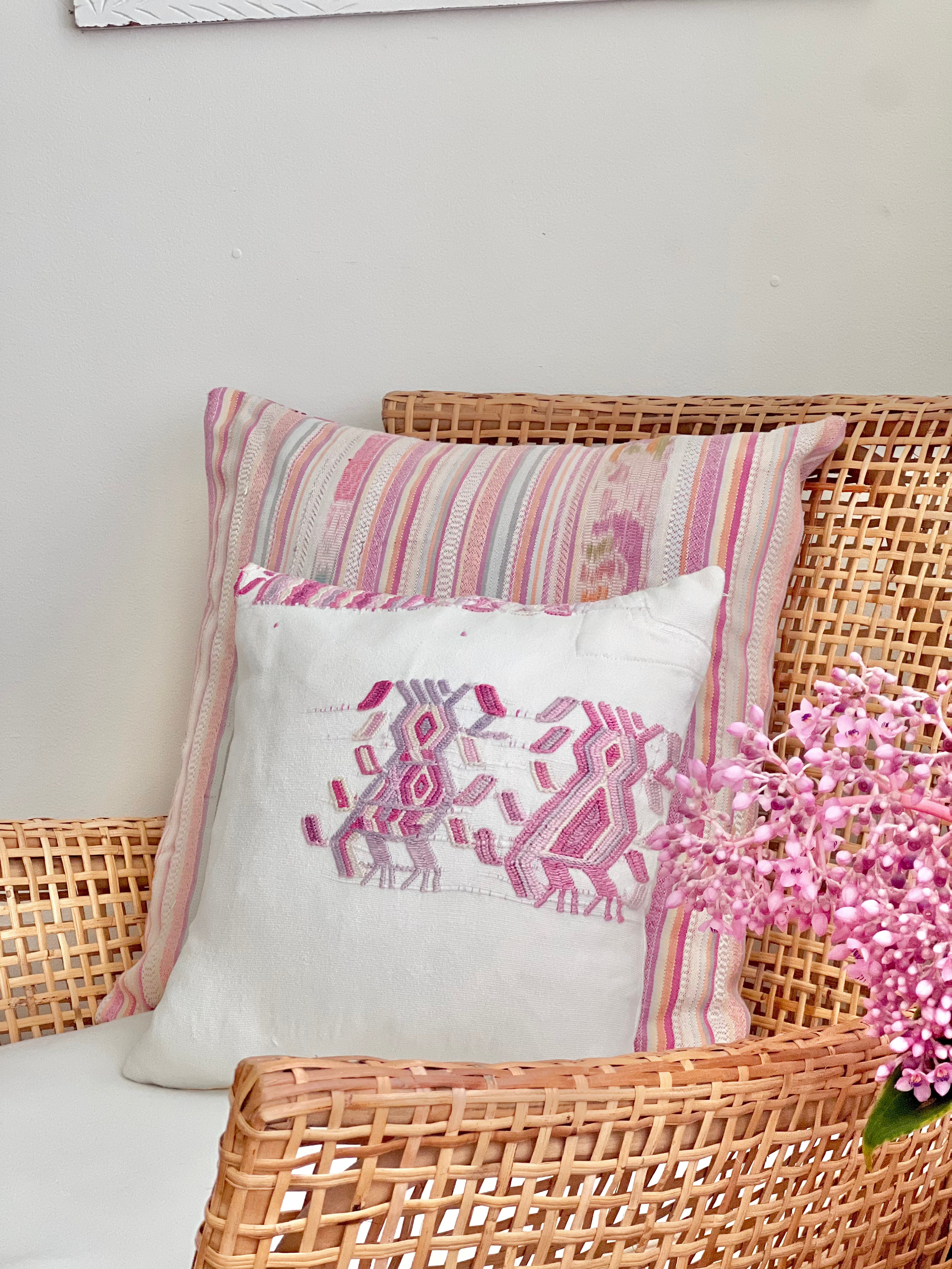 Pink and White Chajul pillow