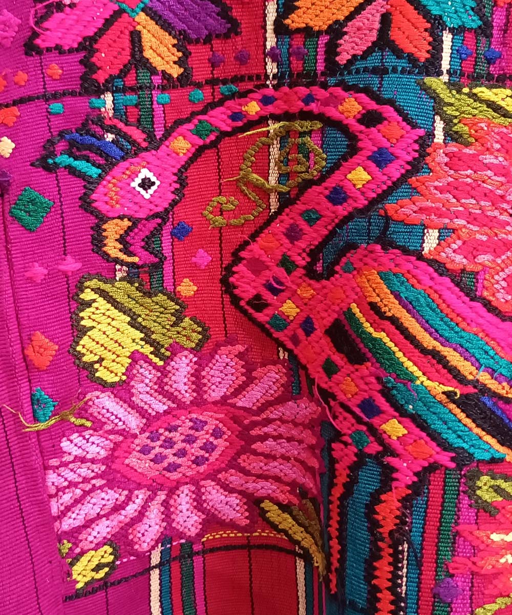 Pink & Blue Chichi huipil with swans