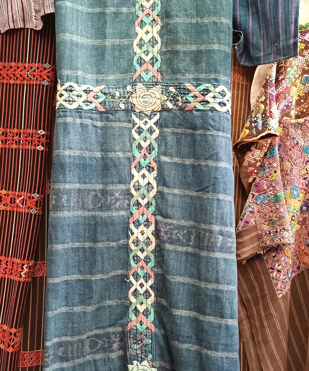 Vintage Guatemalan huipil with handwoven Mayan embroidery