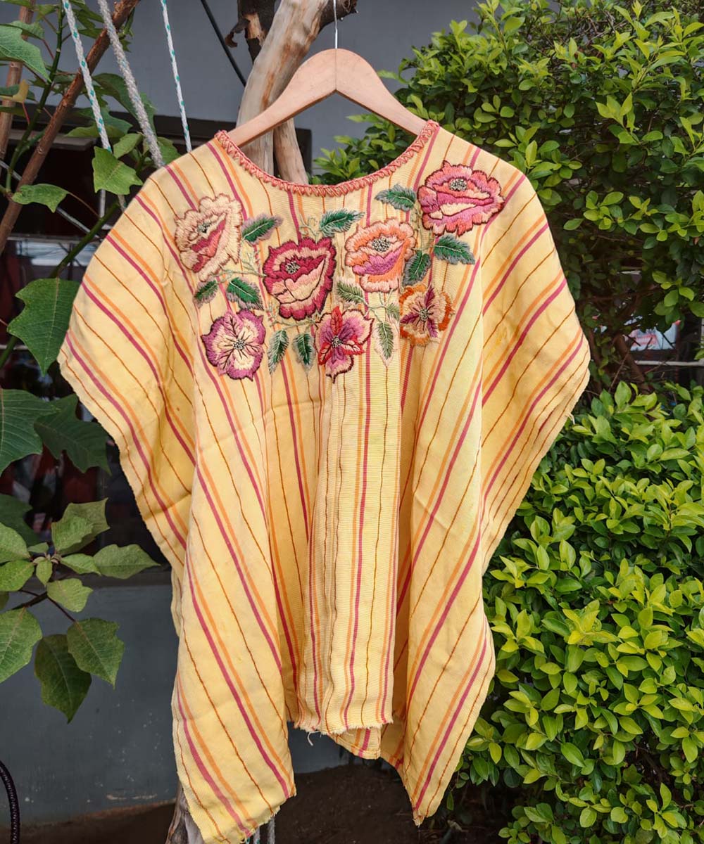 Vintage Guatemalan huipil with handwoven Mayan embroidery