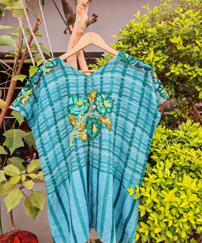 Vintage Guatemalan huipil with handwoven Mayan embroidery