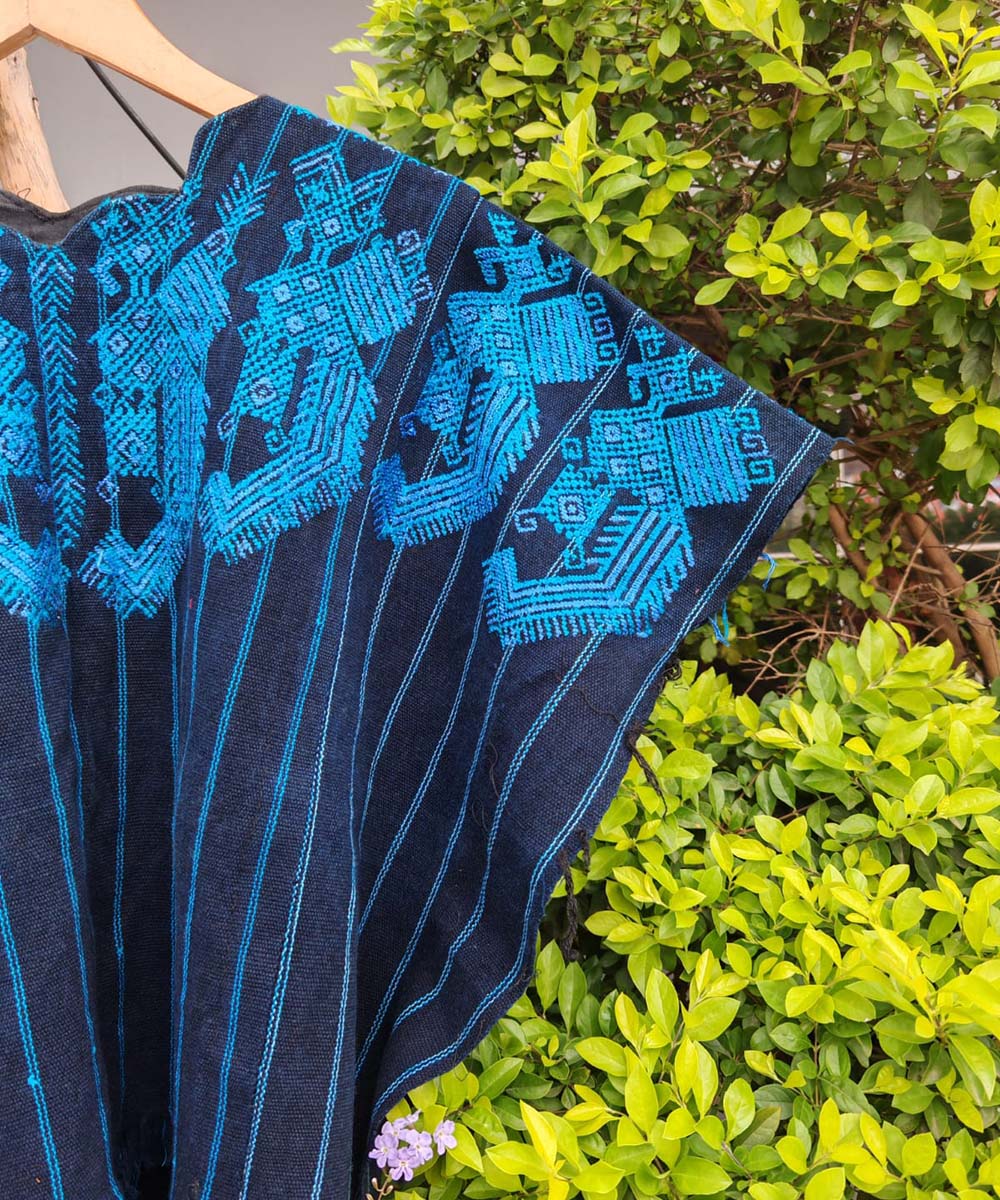Vintage Guatemalan huipil with handwoven Mayan embroidery
