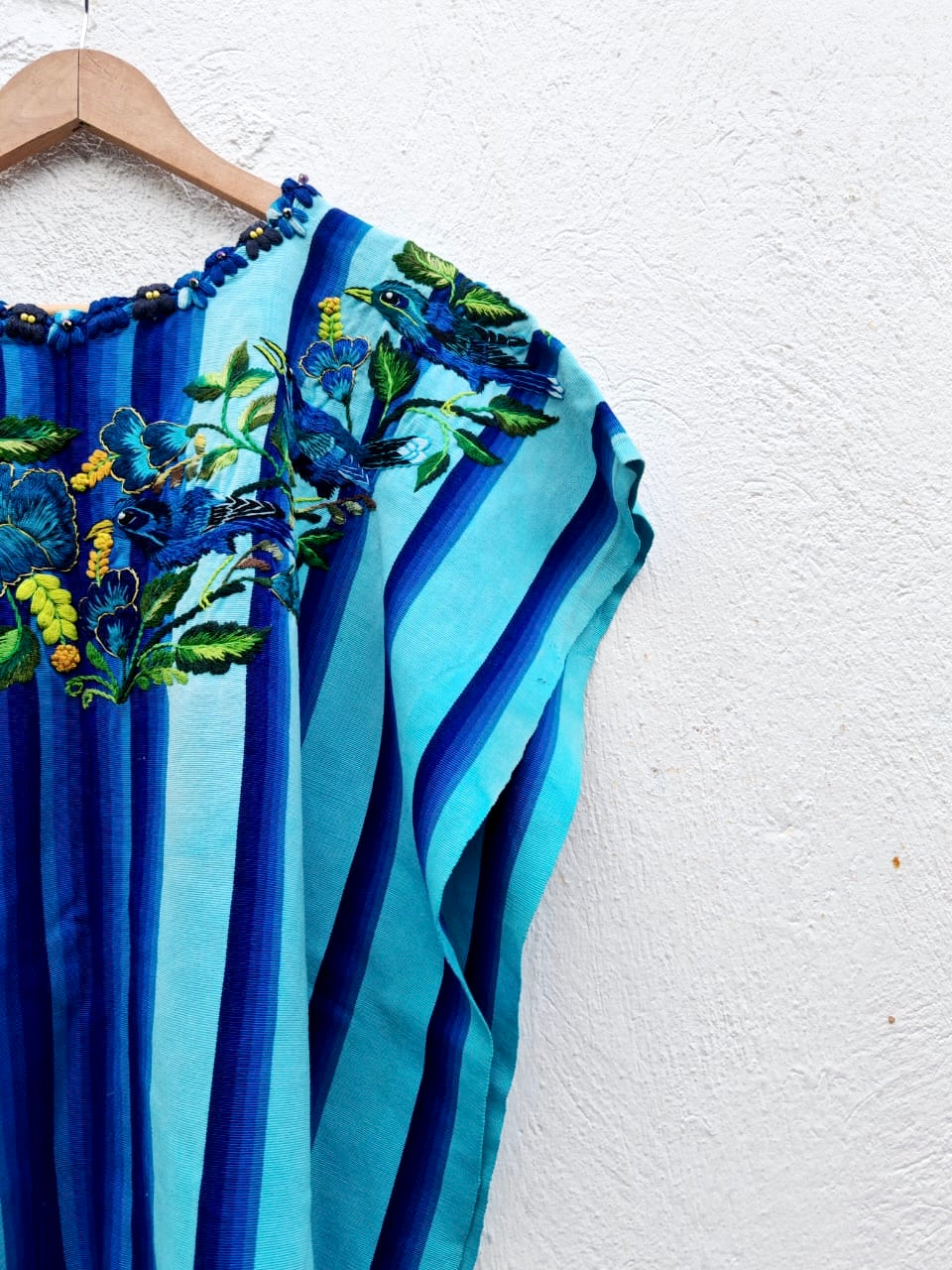 Vintage Guatemalan huipil with handwoven Mayan embroidery