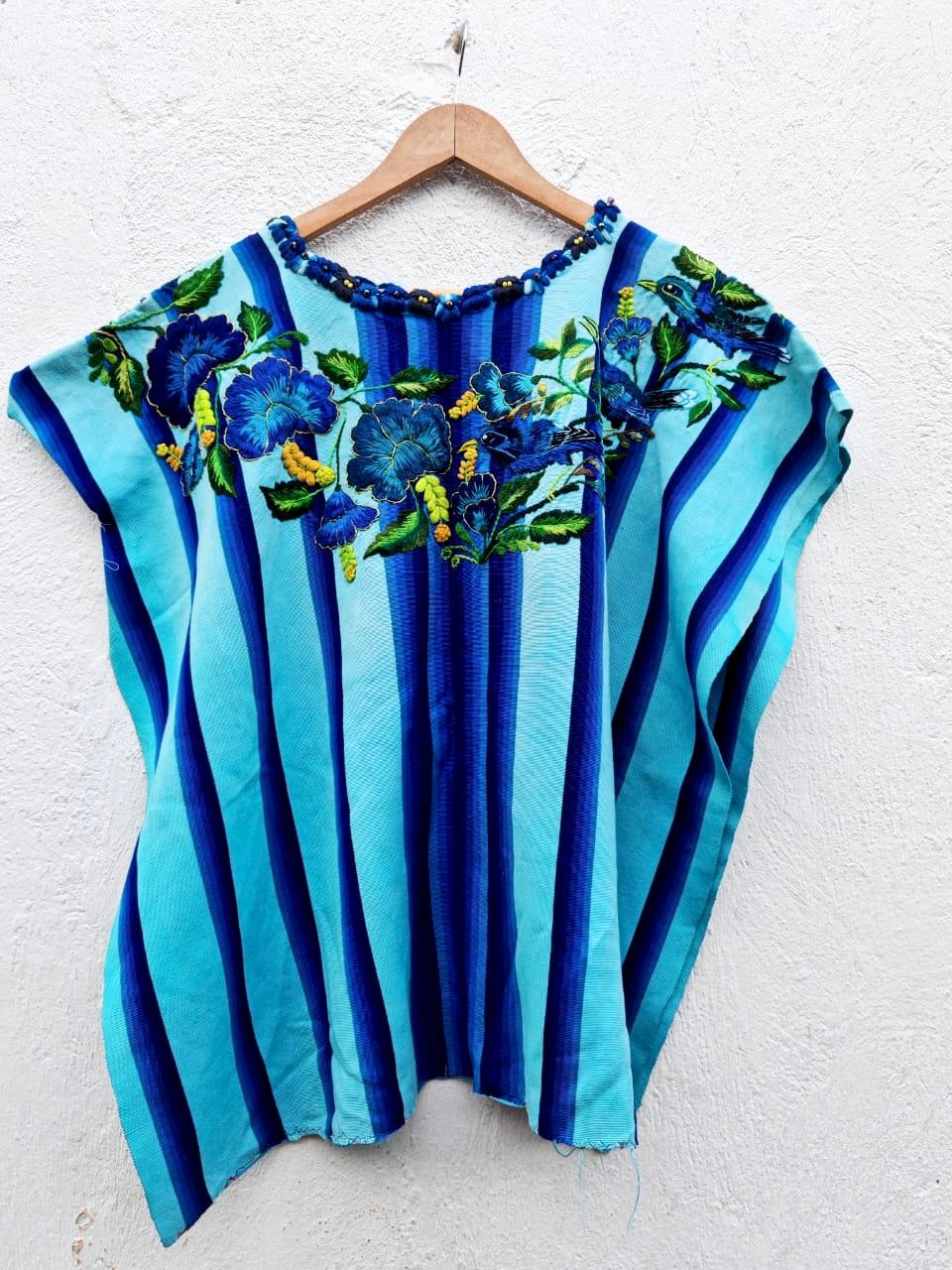 Vintage Guatemalan huipil with handwoven Mayan embroidery