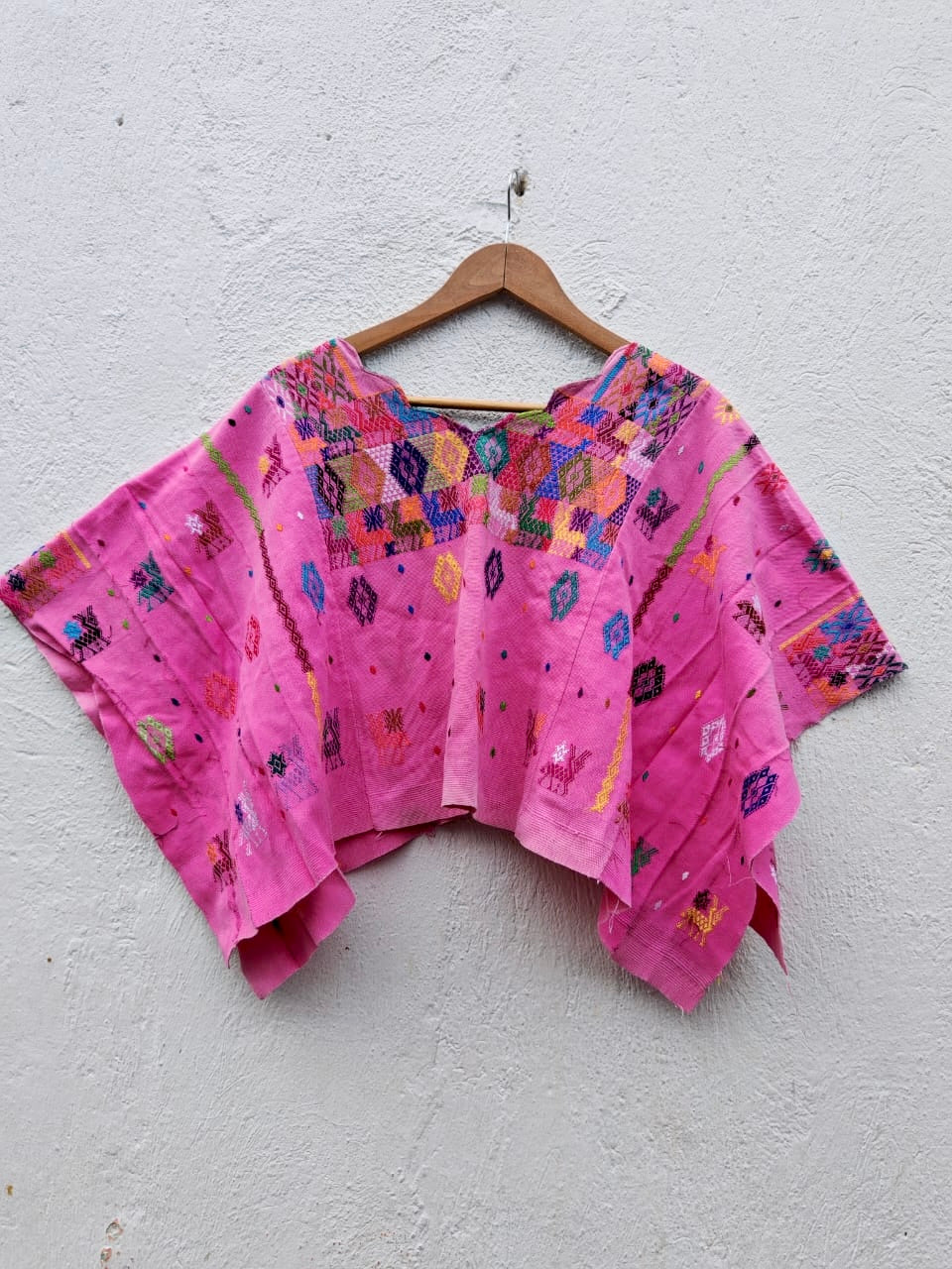 Vintage Guatemalan huipil with handwoven Mayan embroidery