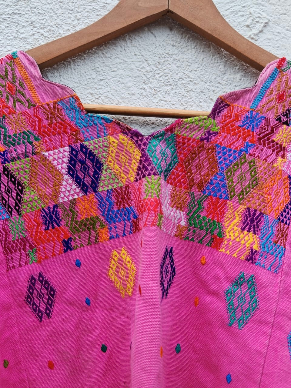 Vintage Guatemalan huipil with handwoven Mayan embroidery