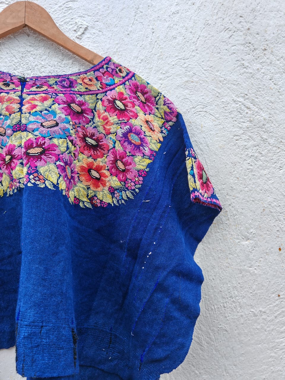 Vintage Guatemalan huipil with handwoven Mayan embroidery