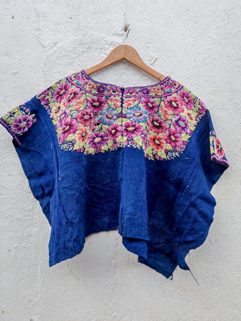 Vintage Guatemalan huipil with handwoven Mayan embroidery