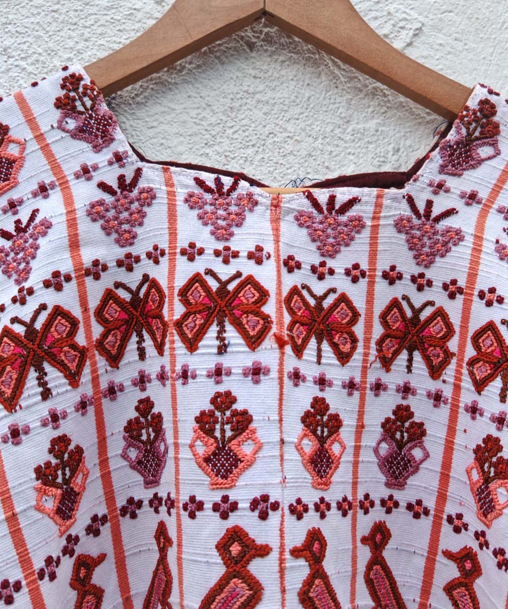 Vintage Guatemalan huipil with handwoven Mayan embroidery