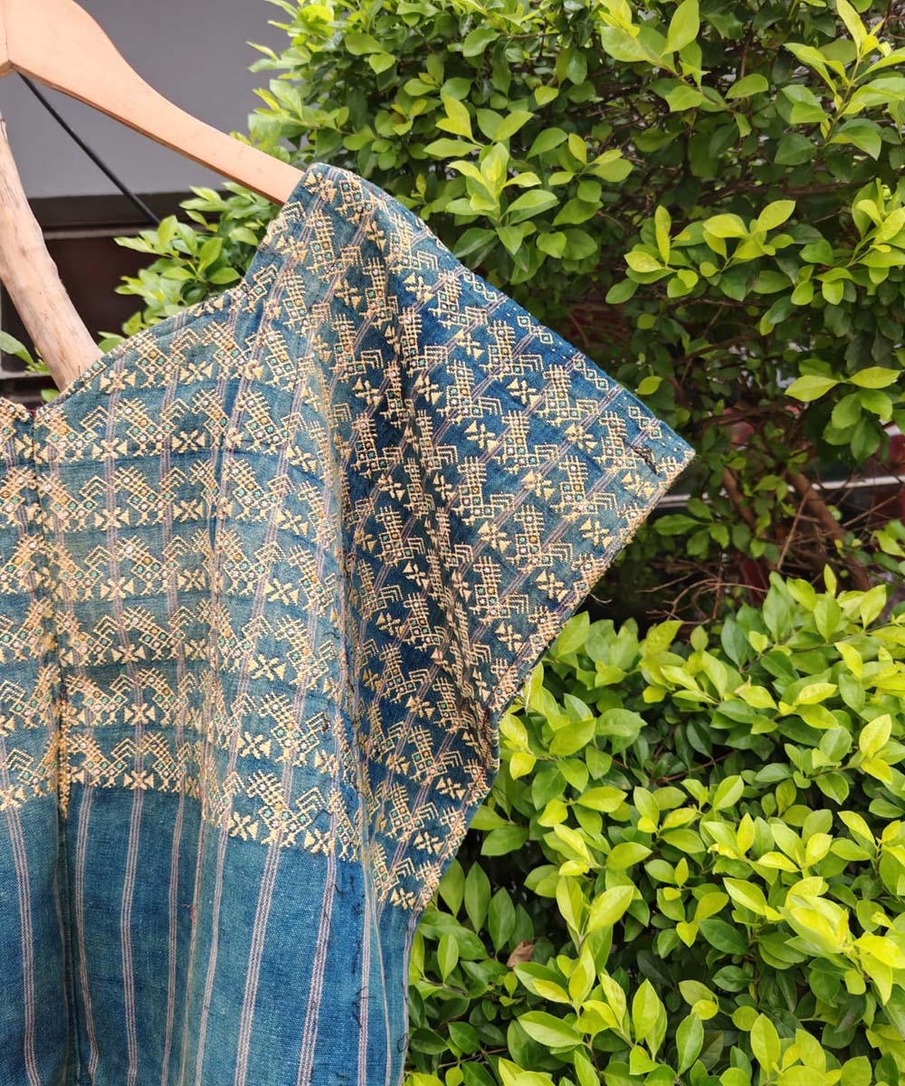 Indigo Nahuala Huipil with Turkeys
