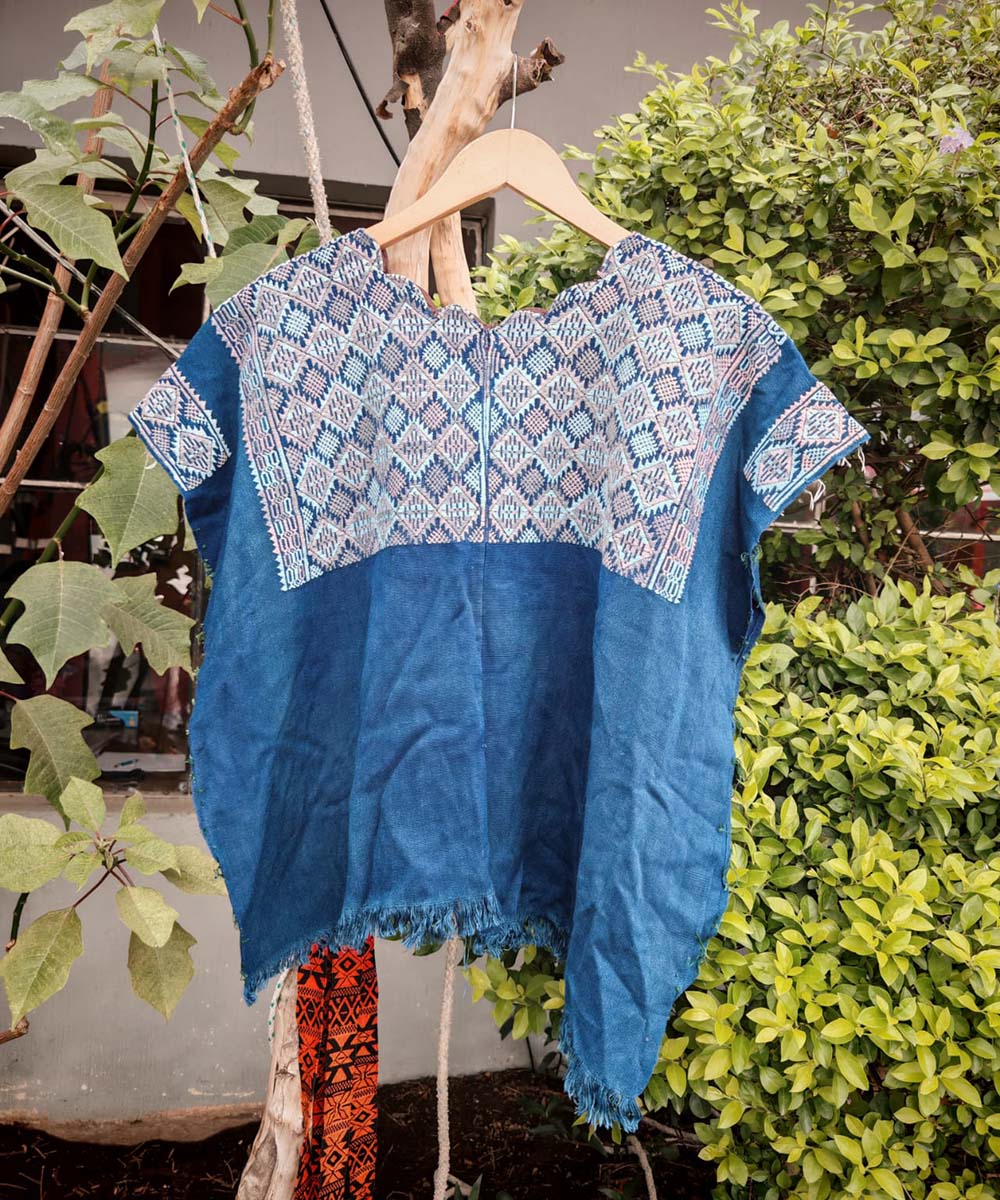 Vintage Guatemalan huipil with handwoven Mayan embroidery