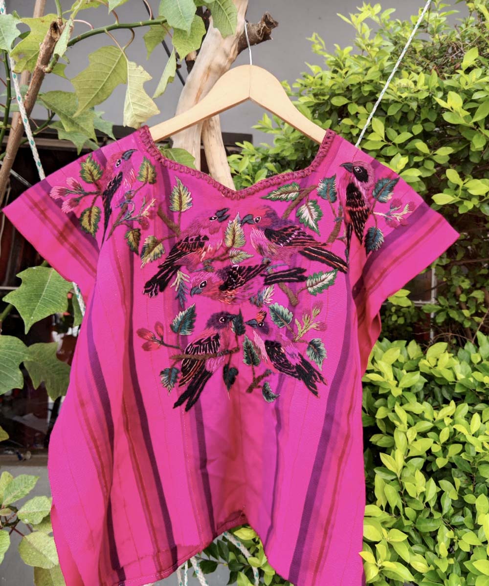 Vintage Guatemalan huipil with handwoven Mayan embroidery