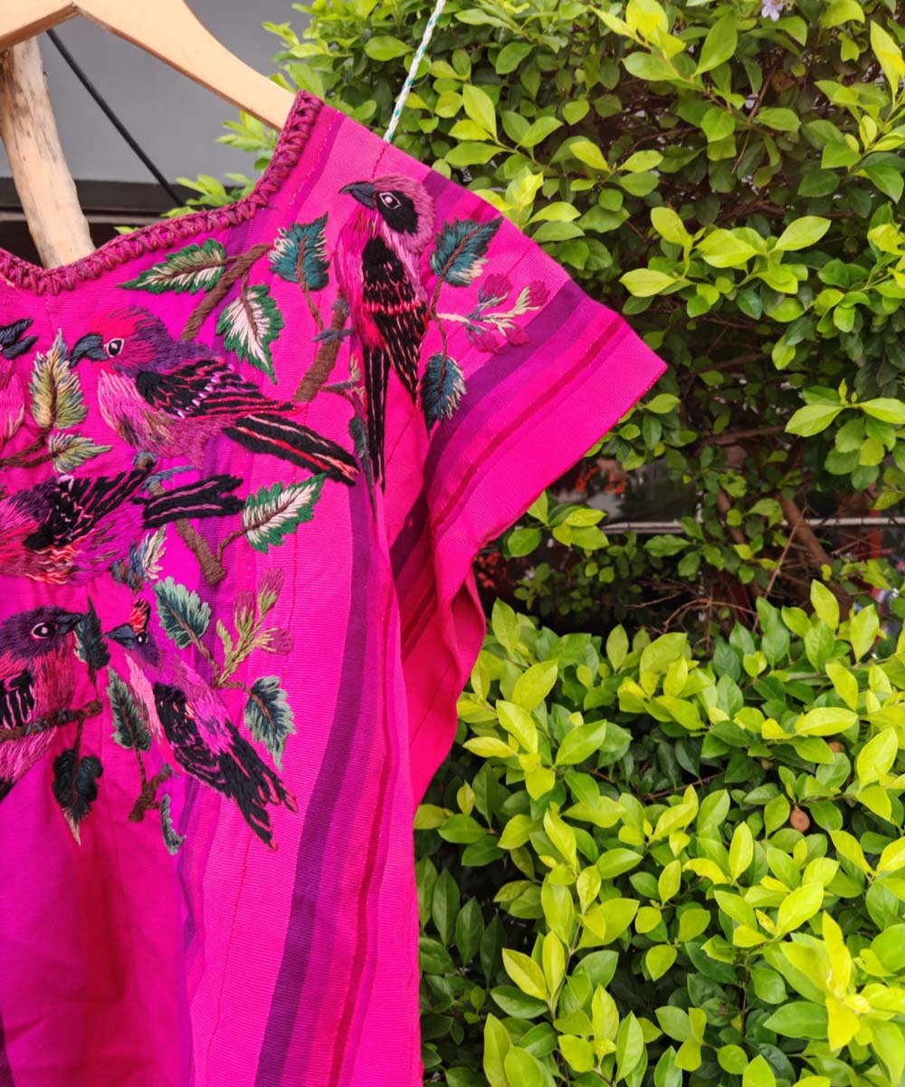 Vintage Guatemalan huipil with handwoven Mayan embroidery