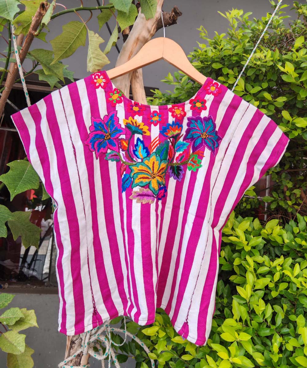 Vintage Guatemalan huipil with handwoven Mayan embroidery