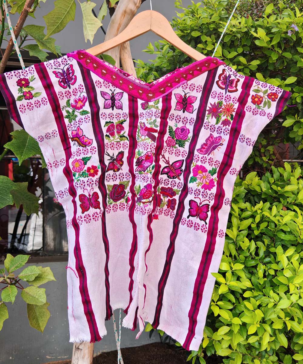 Vintage Guatemalan huipil with handwoven Mayan embroidery