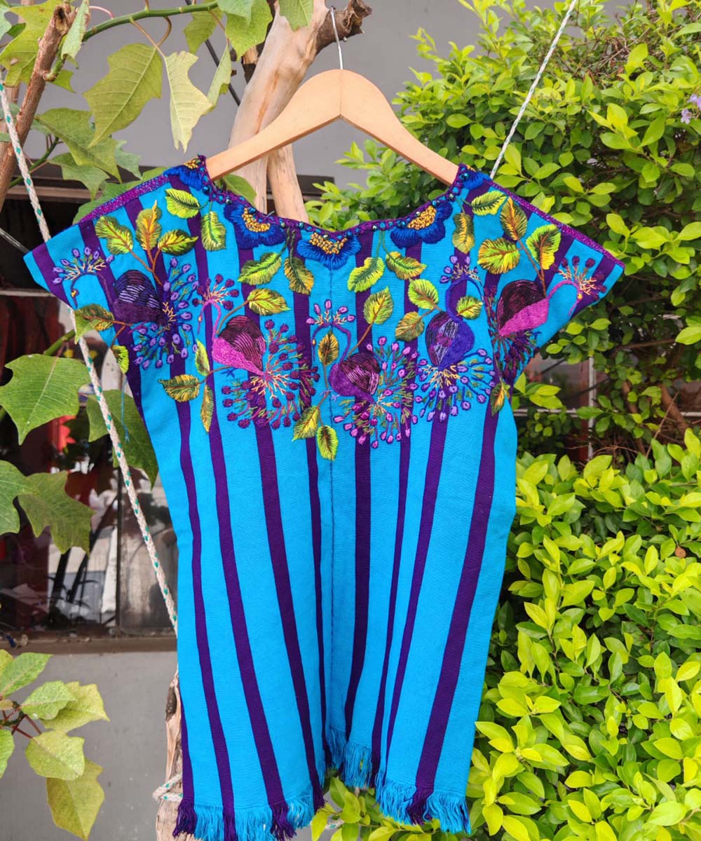 Vintage Guatemalan huipil with handwoven Mayan embroidery