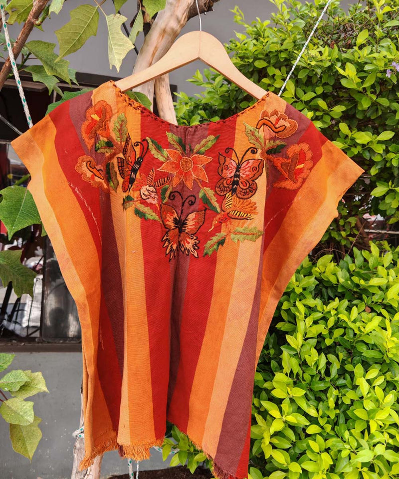 Vintage Guatemalan huipil with handwoven Mayan embroidery