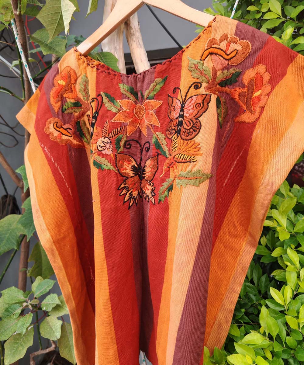 Vintage Guatemalan huipil with handwoven Mayan embroidery