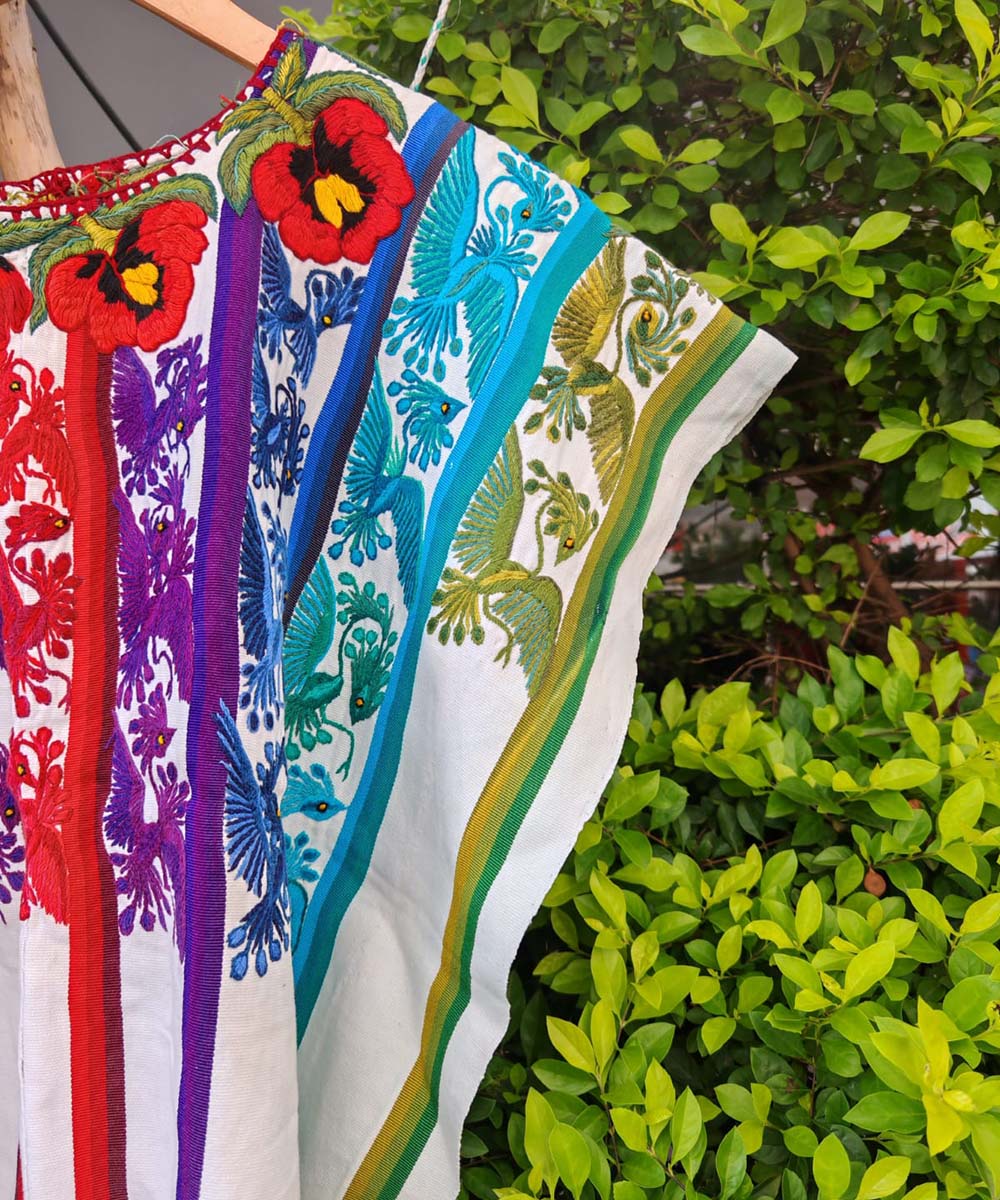 Vintage Guatemalan huipil with handwoven Mayan embroidery