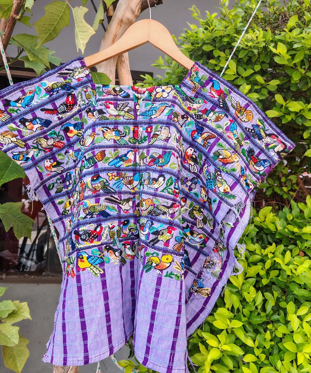 Vintage Guatemalan huipil with handwoven Mayan embroidery