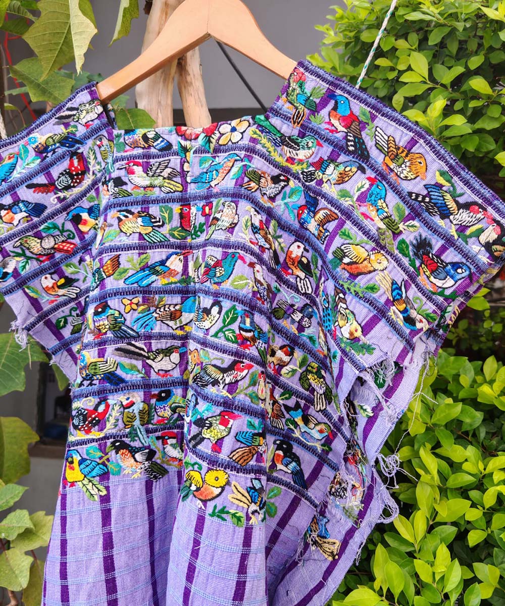 Vintage Guatemalan huipil with handwoven Mayan embroidery