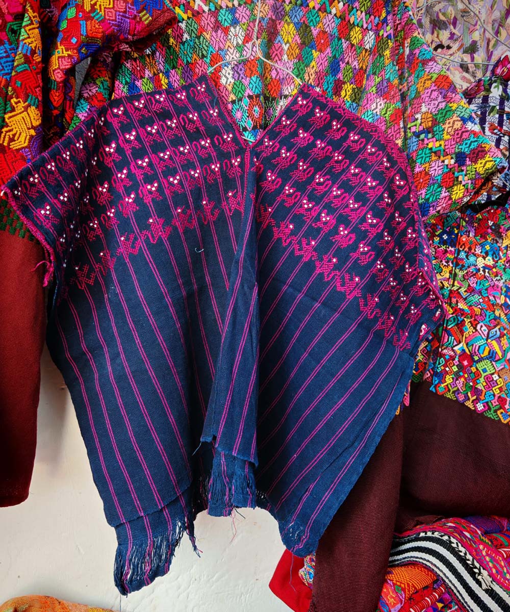 Nahuala huipil with cats and lizards