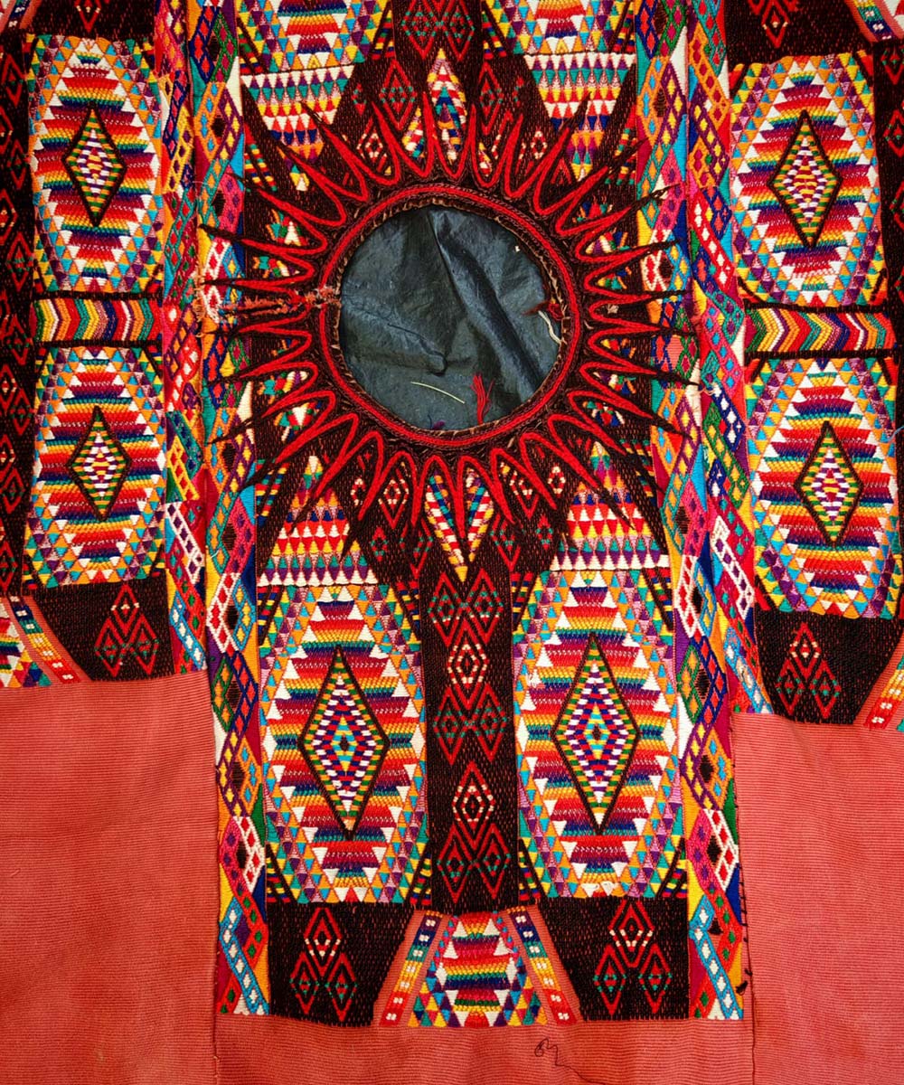 Vintage Guatemalan huipil with handwoven Mayan embroidery