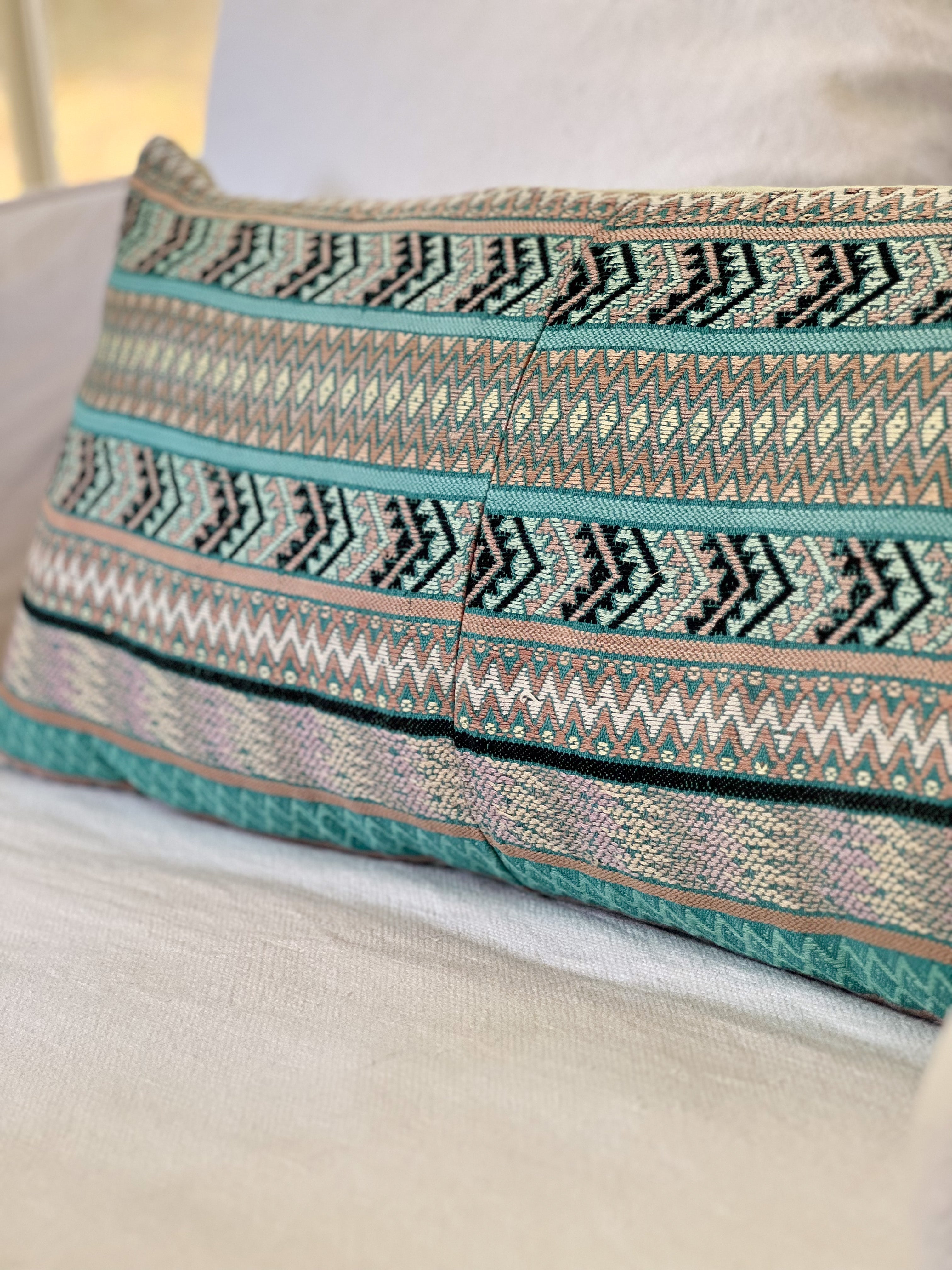Handwoven Guatemala ikat pillow