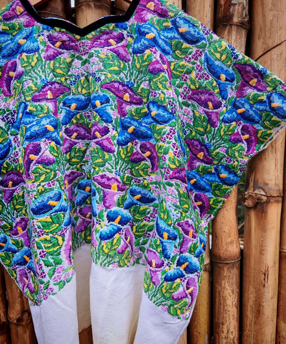 Vintage Guatemalan huipil with handwoven Mayan embroidery