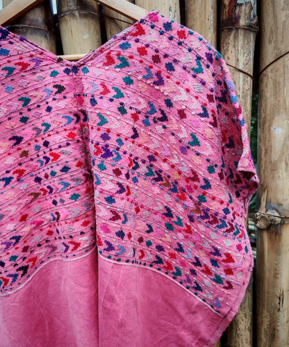 Vintage Guatemalan huipil with handwoven Mayan embroidery