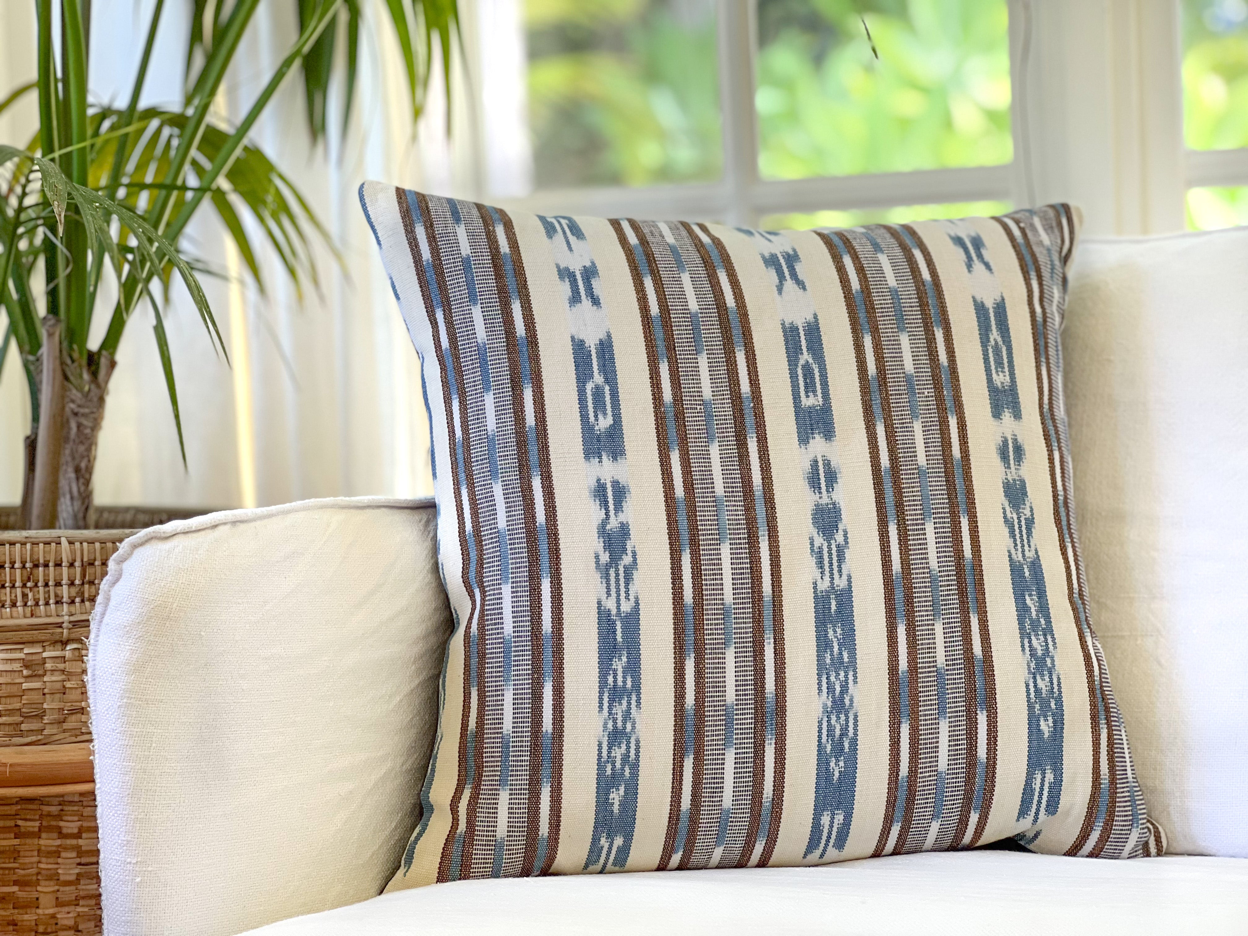 Handwoven Guatemala ikat pillow