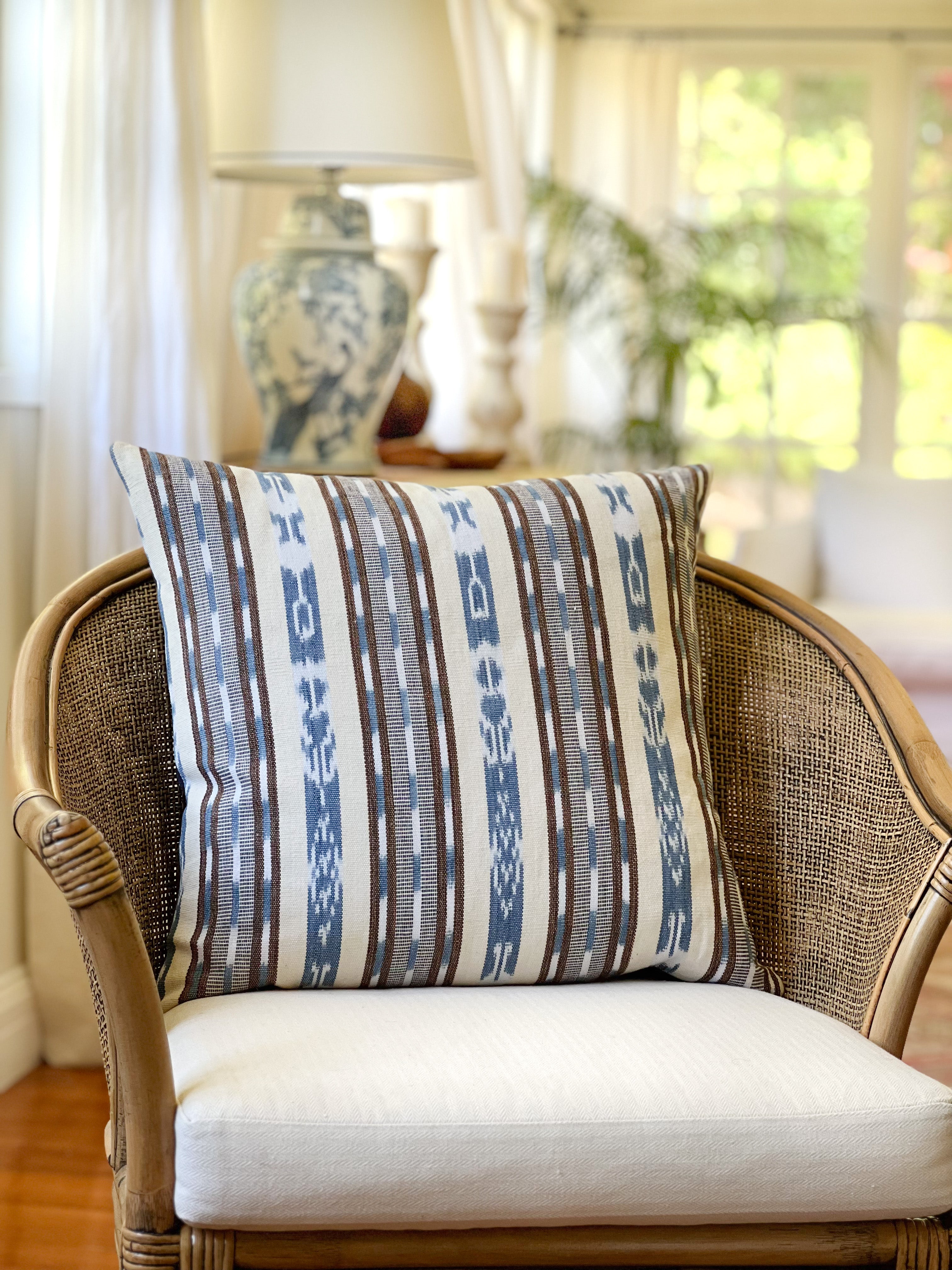 Handwoven Guatemala ikat pillow