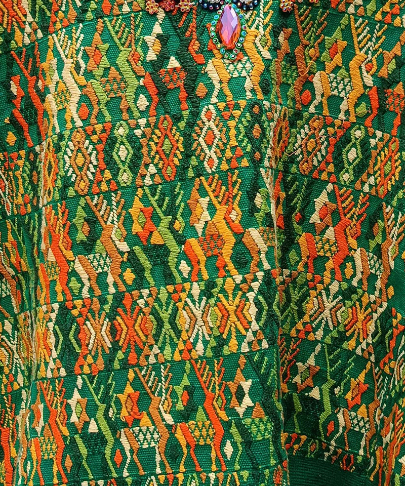 Vintage Guatemalan huipil with handwoven Mayan embroidery