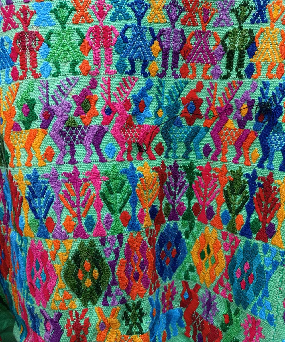 Vintage Guatemalan huipil with handwoven Mayan embroidery