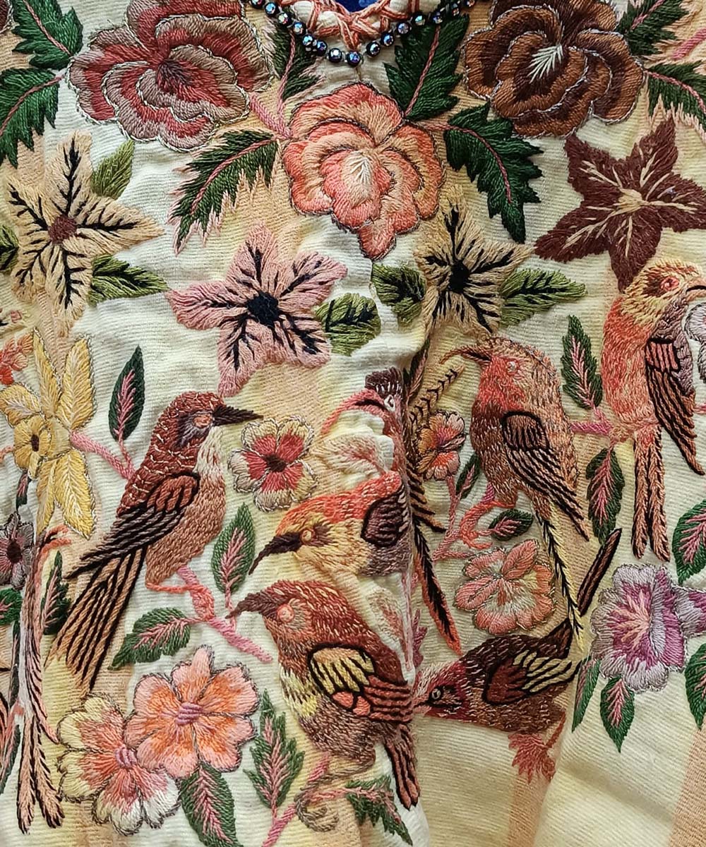 Vintage Guatemalan huipil with handwoven Mayan embroidery