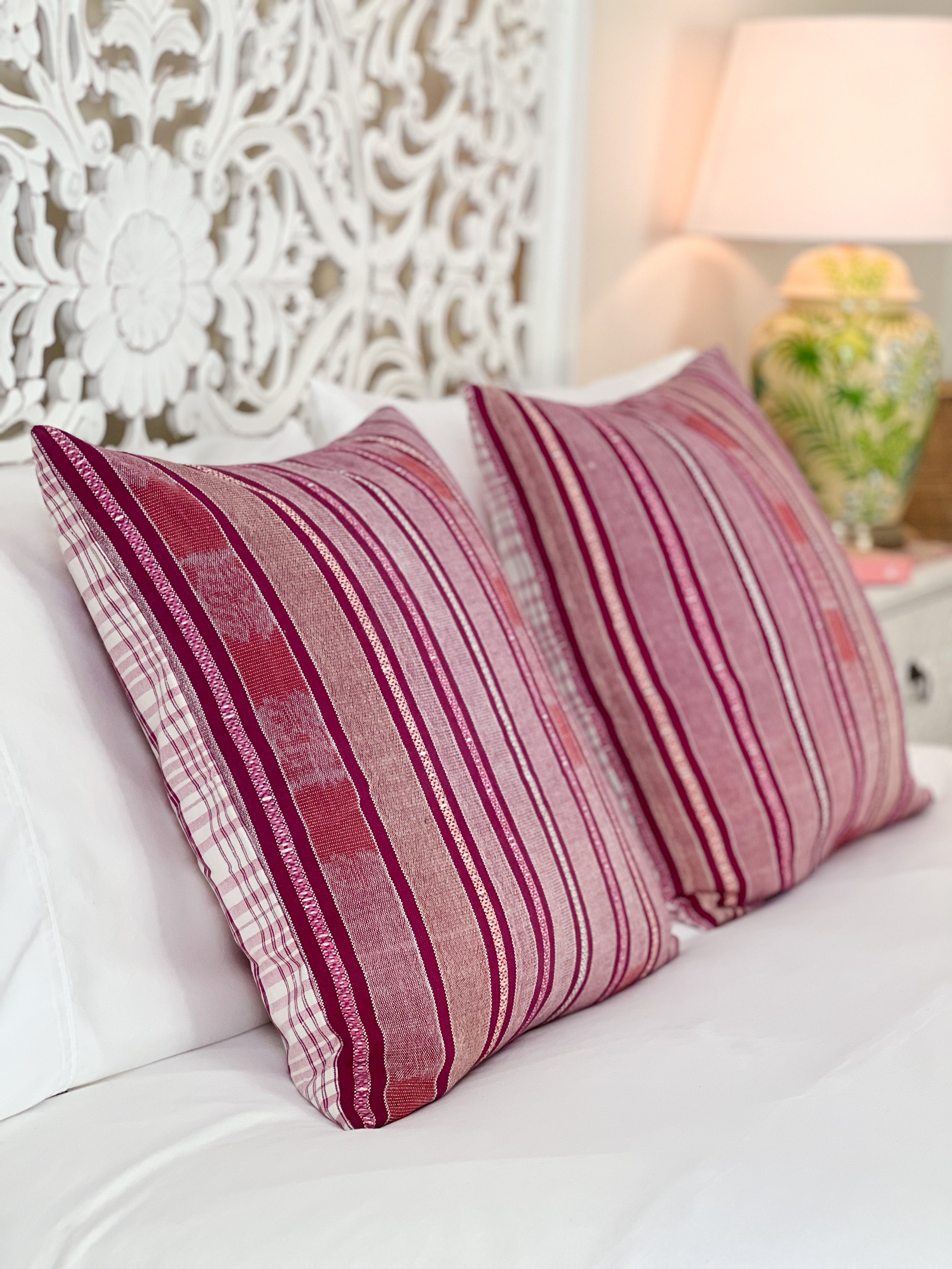 Embroidered Vintage textile huipil cushion